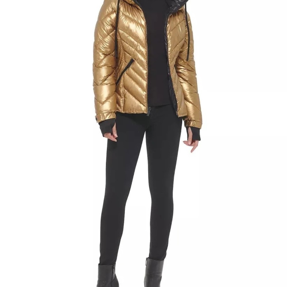 Guess Shimmering Gold Puffer Jacket